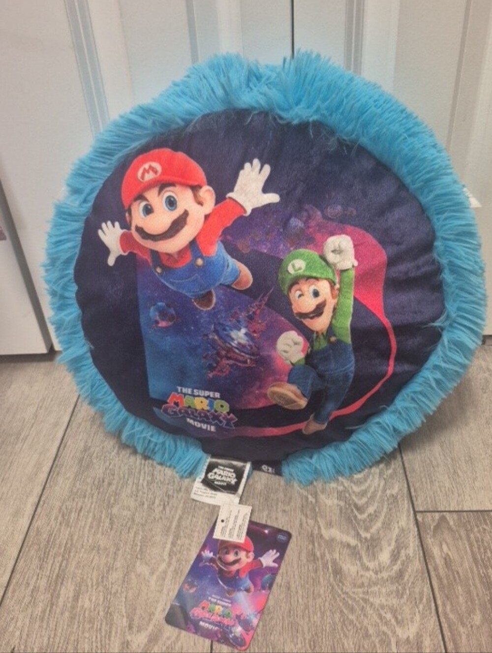 The Super Mario Galaxy Movie "Super Galactic Fun"  14 Inch Fluffy Pillow. NEW